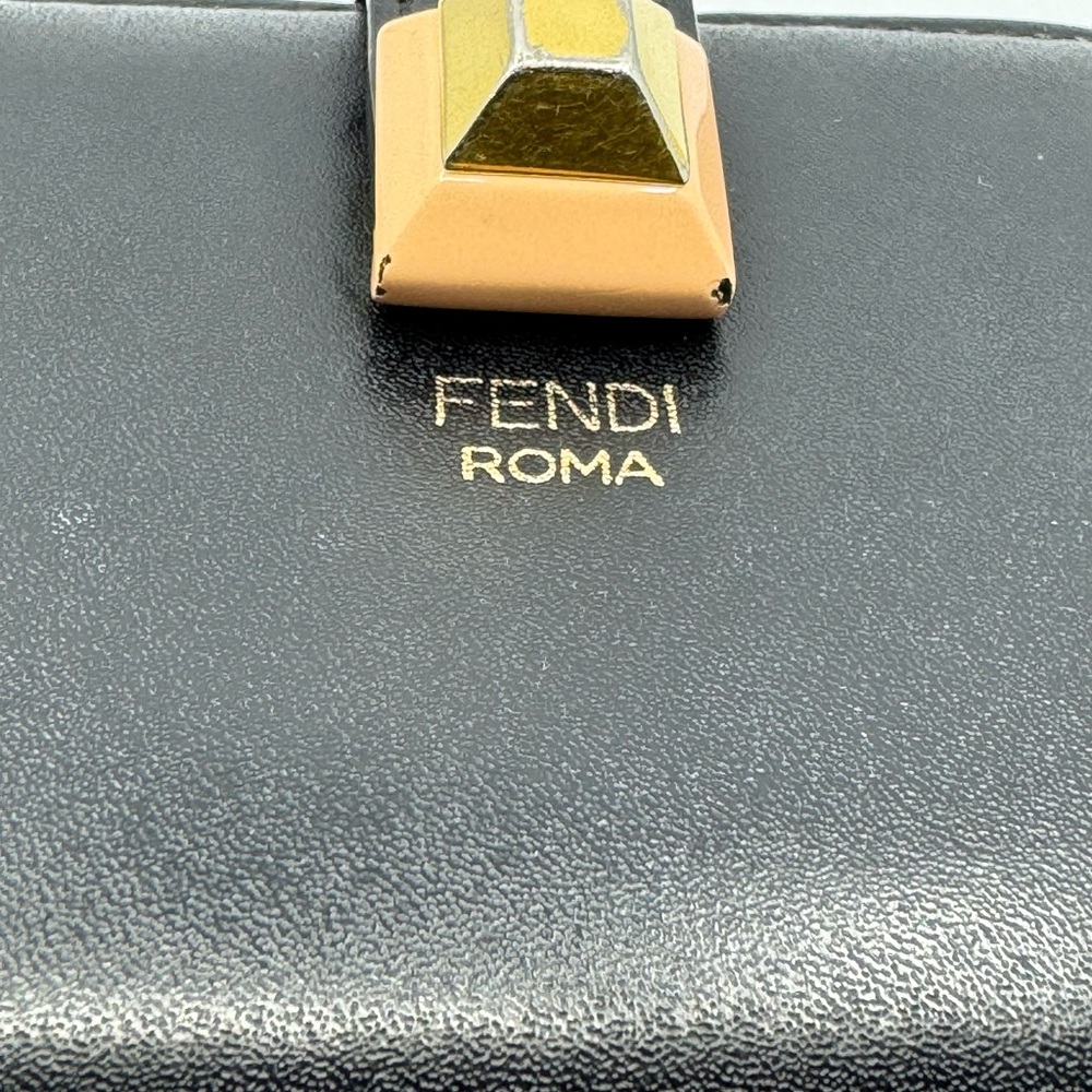 Fendi Compact Black Wallet with Gold Accent 25140 - Picture 2 of 6